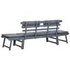 vidaXL Garden Bench with Cushions 2-in-1 190 cm Grey Solid Acacia Wood