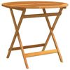 vidaXL Folding Garden Table &Oslash;90x75 cm Solid Eucalyptus Wood