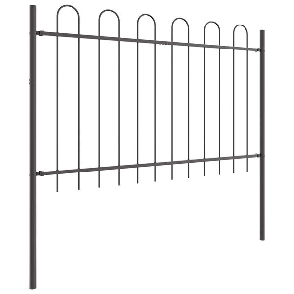 vidaXL Garden Fence Grey 1.7 x 0.8 m Powder-coated Steel