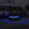 vidaXL Coffee Table with LED Lights Brown Oak 50x50x40 cm