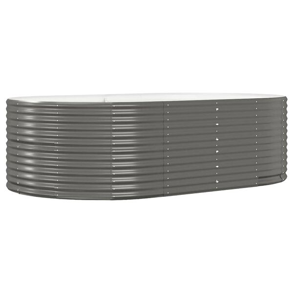 vidaXL Garden Raised Bed Grey 212x140x68 cm Powder-coated Steel