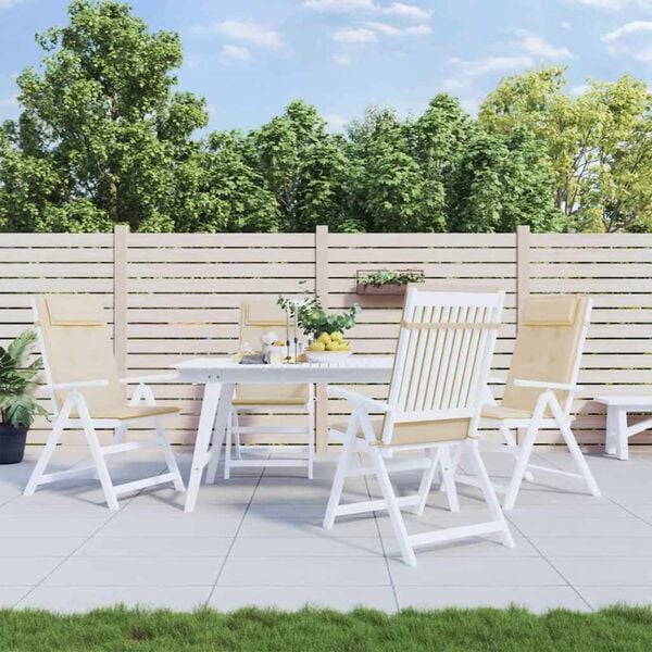 vidaXL Highback Chair Cushions 4 pcs Beige Oxford Fabric