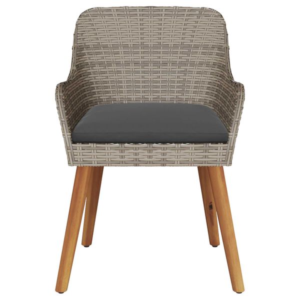 vidaXL Garden Chairs with Cushions 2 pcs Black Poly Rattan