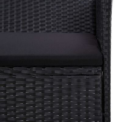 vidaXL 5 Piece Garden Lounge Set With Cushions Poly Rattan Black