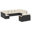 vidaXL 12 Piece Garden Sofa Set with Cushions Black Poly Rattan