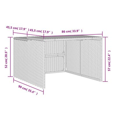 vidaXL Robot Mower Garage Grey 86x90x52/57 cm Poly Rattan