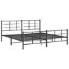 vidaXL Metal Bed Frame without Mattress with Footboard Black 193x203cm