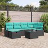 vidaXL Garden Sofa Set with Cushion with Storage Poly Rattan