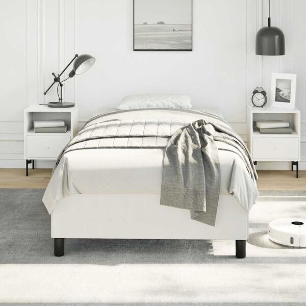 vidaXL Bed Frame without Mattress White 100x203 cm Twin XL Faux Leather