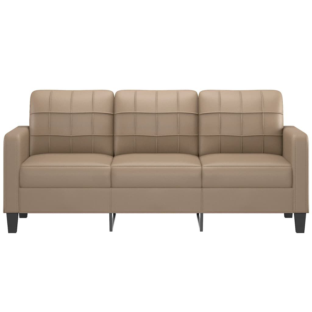 vidaXL 3-Seater Sofa Cappuccino 180 cm Faux Leather