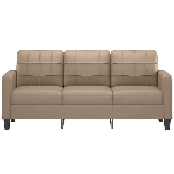 vidaXL 3-Seater Sofa Cappuccino 180 cm Faux Leather