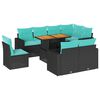 vidaXL 9 Piece Garden Sofa Set with Cushions Black Poly Rattan