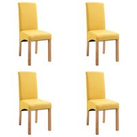 vidaXL Dining Chairs 4 pcs Yellow Fabric