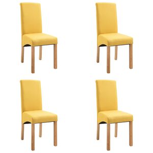vidaXL Dining Chairs 4 pcs Yellow Fabric