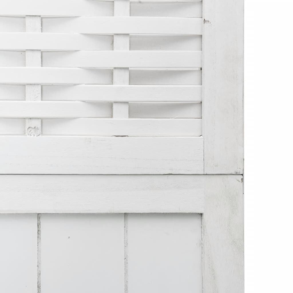 vidaXL Room Divider 3 Panels White Solid Wood Paulownia