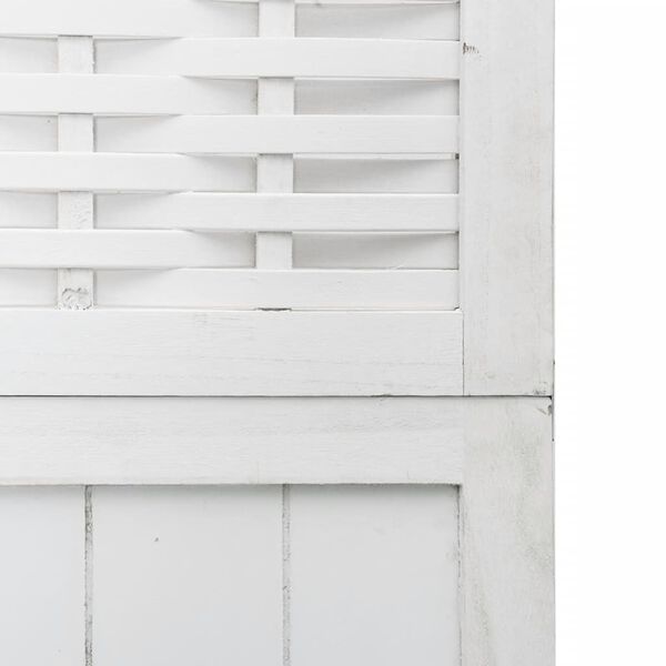 vidaXL Room Divider 3 Panels White Solid Wood Paulownia