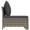 vidaXL 2-Seater Garden Sofa with Cushions Grey Poly Rattan