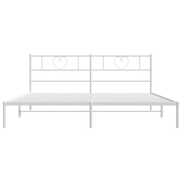 vidaXL Metal Bed Frame without Mattress with Headboard White 183x213cm