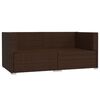 vidaXL 2-Seater Sofa with Cushions Brown Poly Rattan