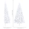 vidaXL Artificial Half Pre-lit Christmas Tree with Stand White 180 cm PVC