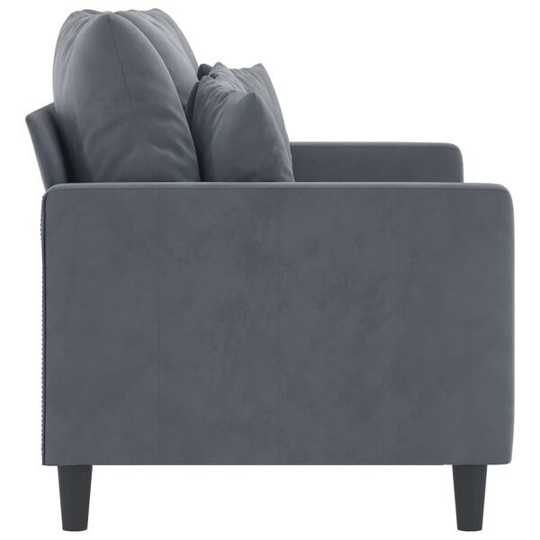 vidaXL 2-Seater Sofa Dark Grey 120 cm Velvet