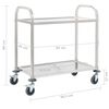 vidaXL 2-Tier Kitchen Trolley 96.5x55x90 cm Stainless Steel