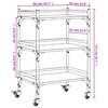 vidaXL Kitchen Trolley Black 50x35x75.5 cm Engineered Wood