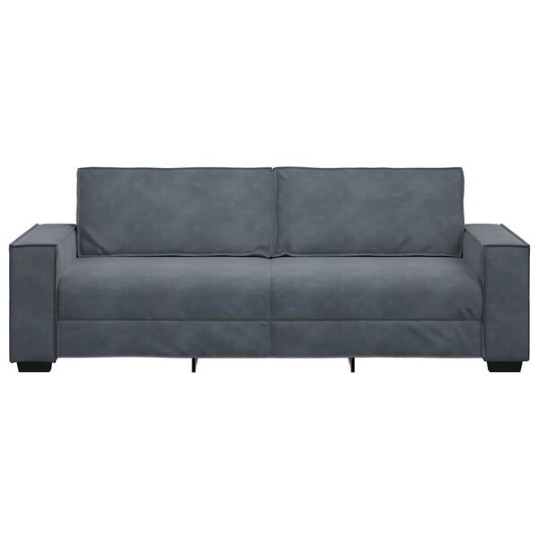 vidaXL 3-Seater Sofa Dark Grey 220x78x84 cm Velvet