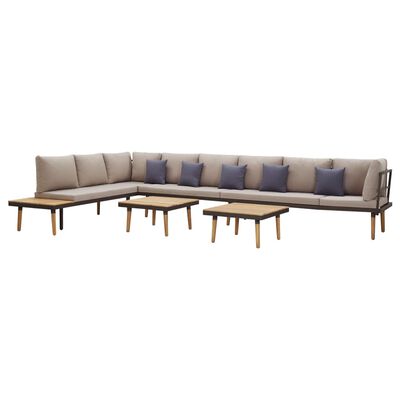 vidaXL 8-Seater Garden Lounge Set with Cushions Solid Acacia Wood