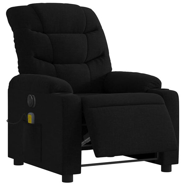 vidaXL Electric Massage Recliner Chair Black Fabric
