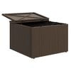 vidaXL Garden Stool with Cushion Brown 55 x 55 x 37 cm Poly Rattan