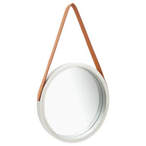 vidaXL Wall Mirror with Strap 40 cm Silver