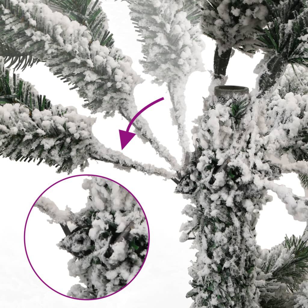 vidaXL Artificial Hinged Christmas Tree with Flocked Snow 120 cm