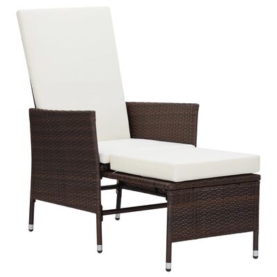 vidaXL 3 Piece Garden Lounge Set with Cushions Poly Rattan Brown