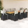 vidaXL 9 Piece Garden Bistro Set with Cushions Brown Poly Rattan