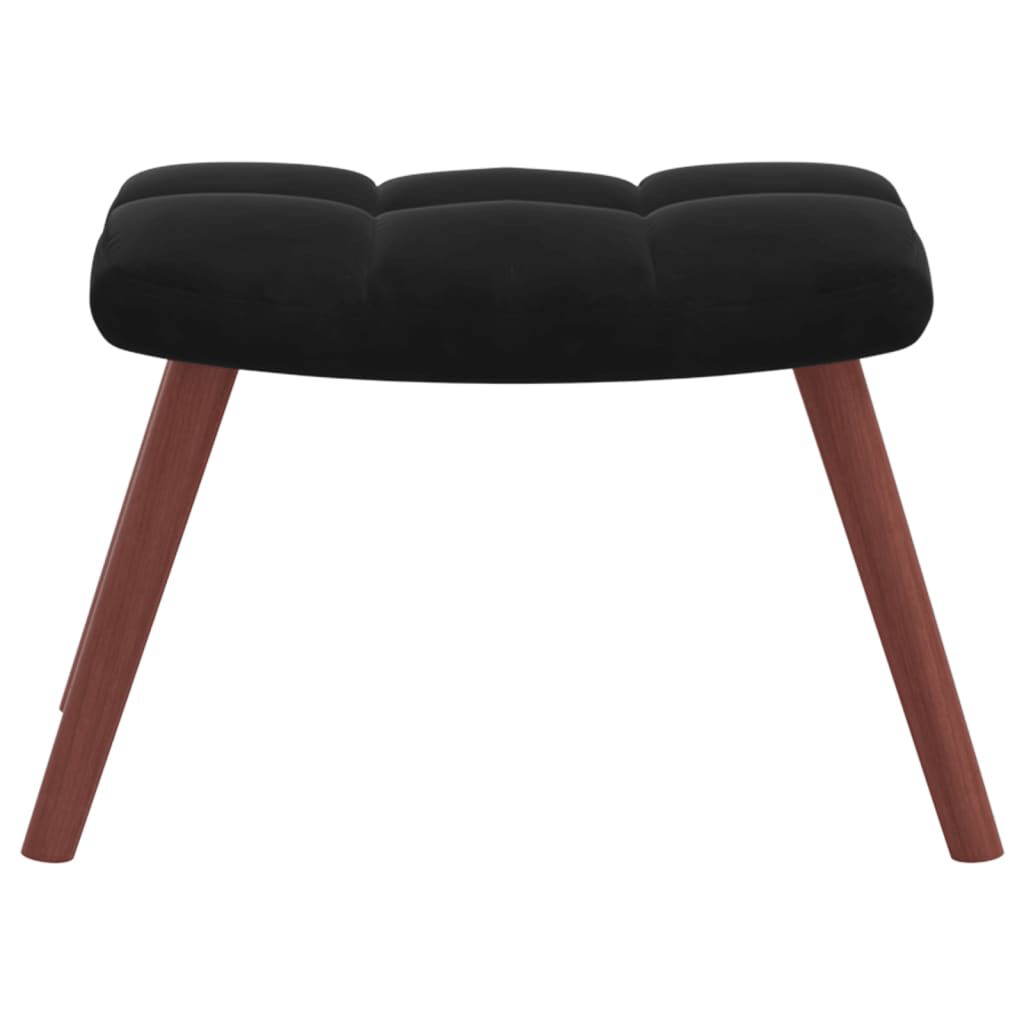 vidaXL Rocking Chair with a Stool Black Velvet