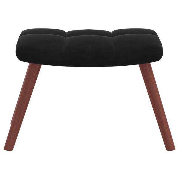 vidaXL Rocking Chair with a Stool Black Velvet