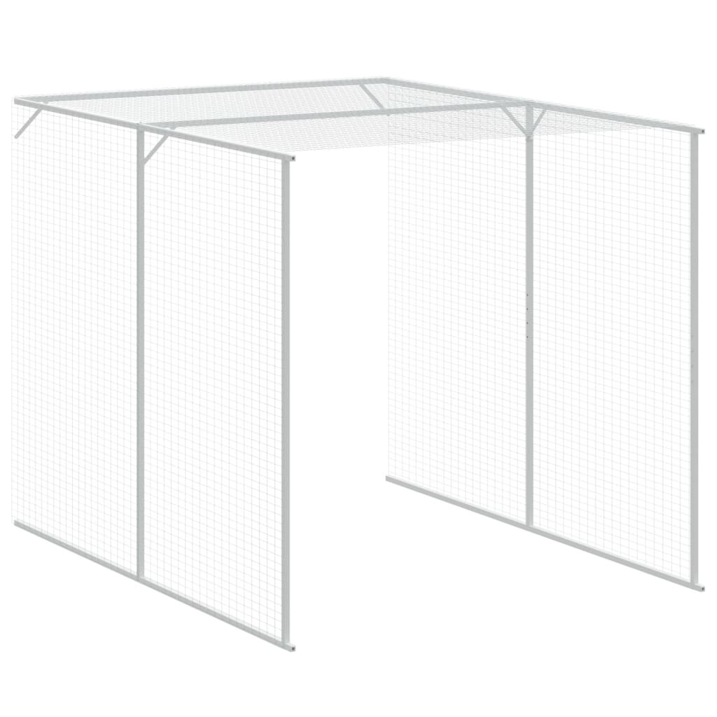 vidaXL Chicken Cage with Run Light Grey 165x1067x181 cm Galvanised Steel