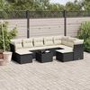 vidaXL 10 Piece Garden Sofa Set with Cushions Black Poly Rattan