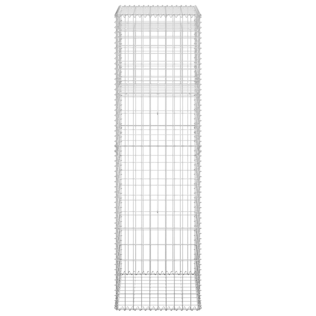 vidaXL Gabion Basket Posts 2 pcs 50x50x180 cm Iron