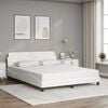 vidaXL Bed Frame "Dover" White 152x203 cm Queen Faux Leather