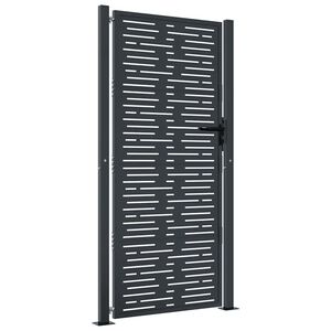vidaXL Garden Gate Anthracite 100x200 cm Steel Square Design