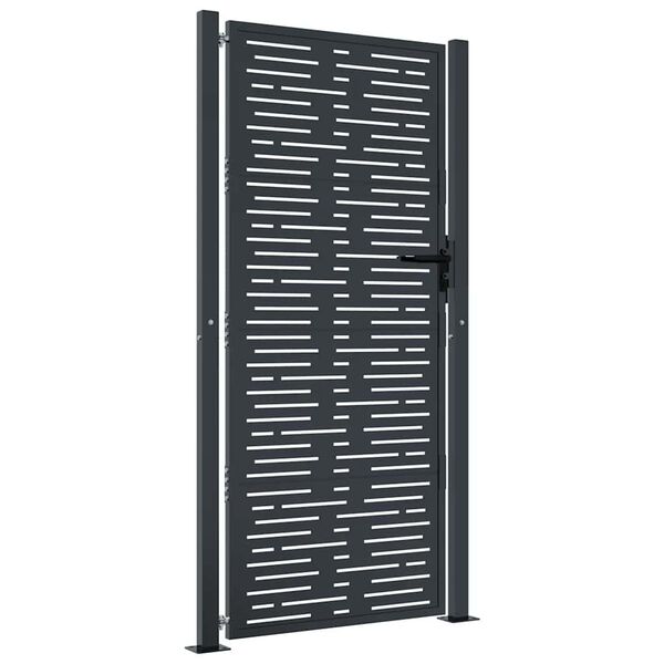 vidaXL Garden Gate Anthracite 100x200 cm Steel Square Design