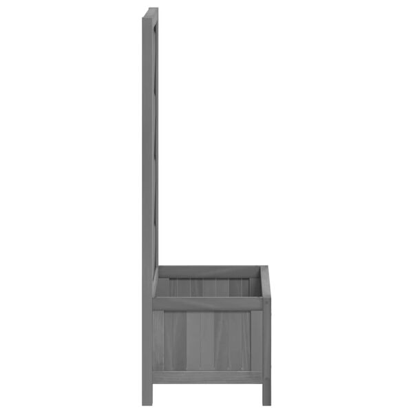 vidaXL Planter with Trellis Grey Solid Wood Fir