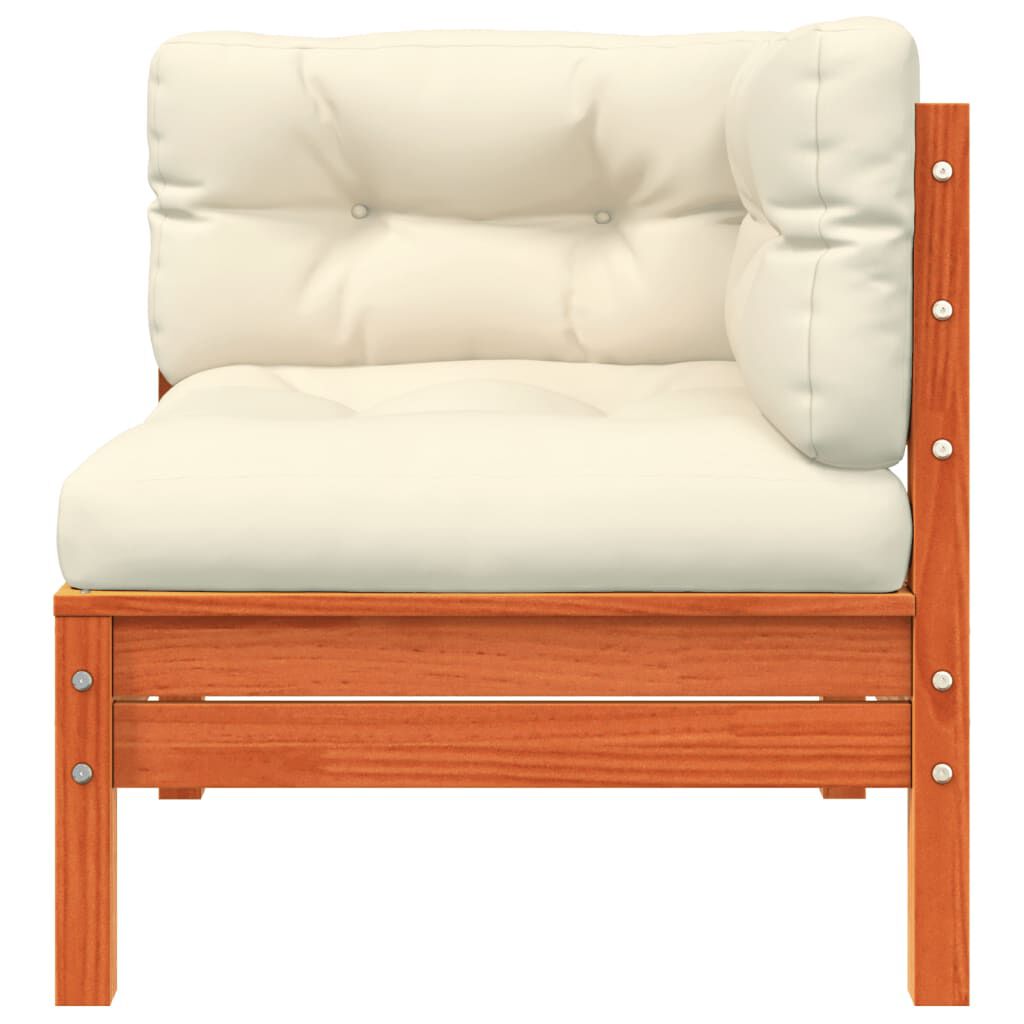 vidaXL Garden Sofa with Cushions and Footstool 2-Seater