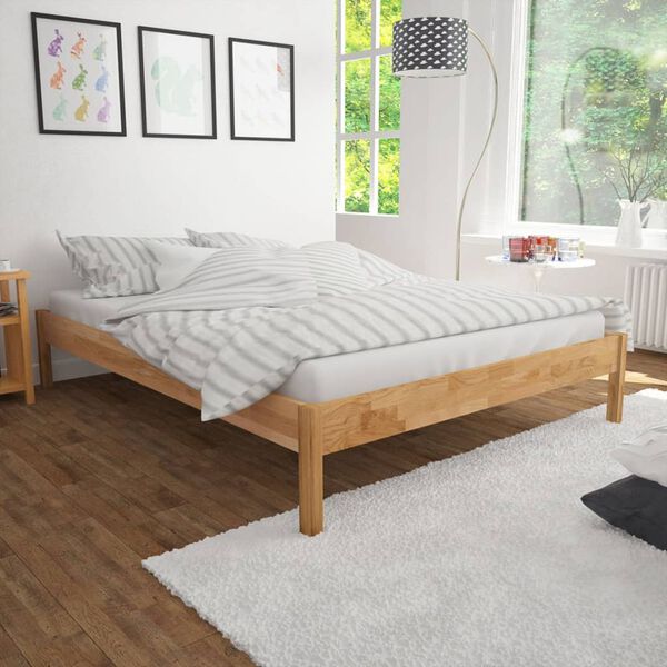 vidaXL Bed Frame Solid Oak Wood 152x203 cm