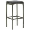 vidaXL 5 Piece Garden Bar Set with Cushions Poly Rattan Grey