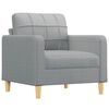 vidaXL Sofa Chair with Footstool Light Grey 60 cm Fabric