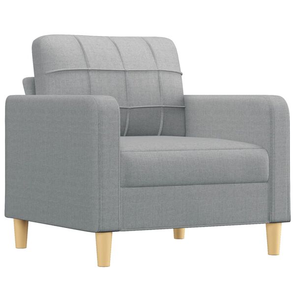 vidaXL Sofa Chair with Footstool Light Grey 60 cm Fabric