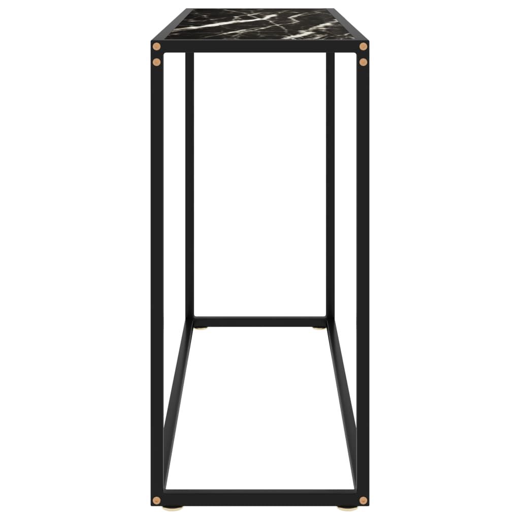 vidaXL Console Table Black 100x35x75 cm Tempered Glass